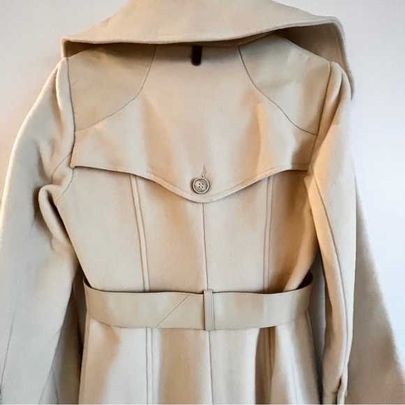 BNWOT MACKAGE WOOL CREAM COAT WITH LEATHER DETAILING - Picture 12 of 16